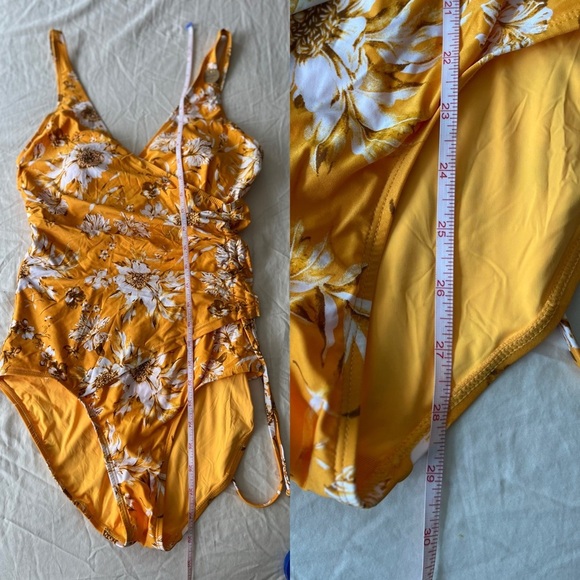 NWT Nip Tuck Swim Yellow Floral One-Piece Swimsuit 8/10 - Picture 12 of 14